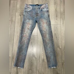 Purple Brand Mens Size 33 Red Dye Dirty Look Jeans In Style P001‎